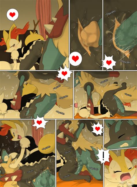 Rule 34 All Fours Anus Balls Braixen Closed Eyes Comic Cowgirl
