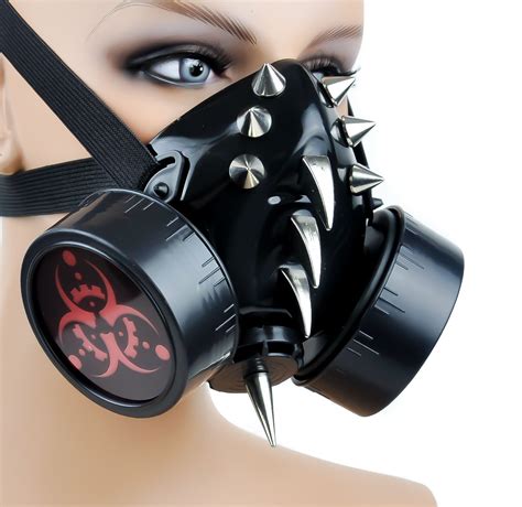Bio Hazard Steam Punk Spike Gas Mask Dual Respirator Gas Mask