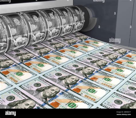 Money Printing 100 Us Dollar Banknotes Stock Photo Alamy