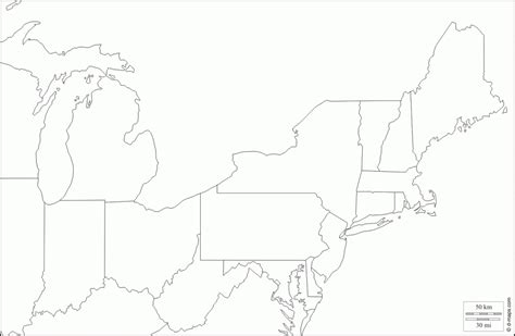 Blank Map Of The Northeast
