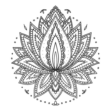 Dessin De Fleur De Lotus Mandala Dessiné à La Main | Vecteur Gratuite