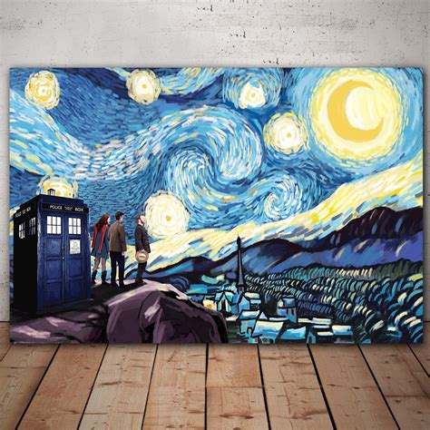 Doctor Who Starry Night Framed Canvas Wall Art Trendysweety