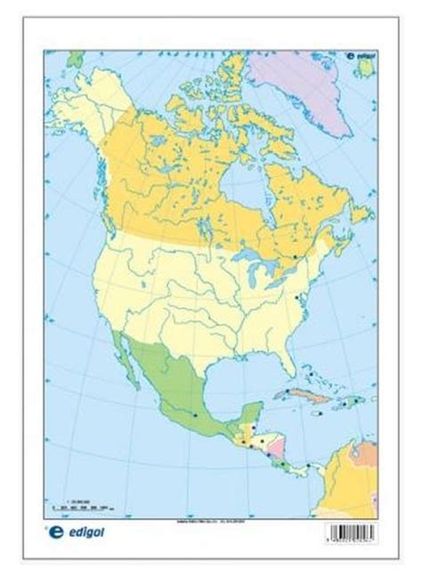 Mapa Mudo America Del Norte Político Color 50 Hojas Edigol Ediciones