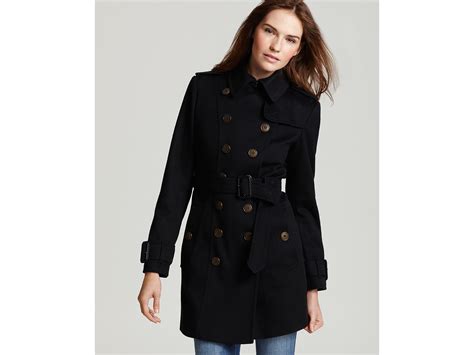 Burberry London Double Breasted Pea Coat In Blue Navy Lyst