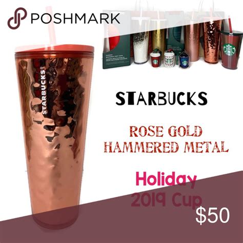 Starbucks Rose Gold Venti Hammered Tumbler 2019 Rose Gold Pink