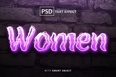 Women Text Editable Neon Font Effects Graphic By Aglonemadesign