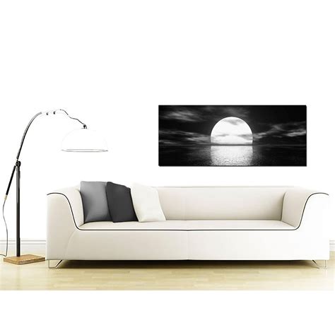 Modern Black And White Canvas Wall Art Of An Ocean Sunset