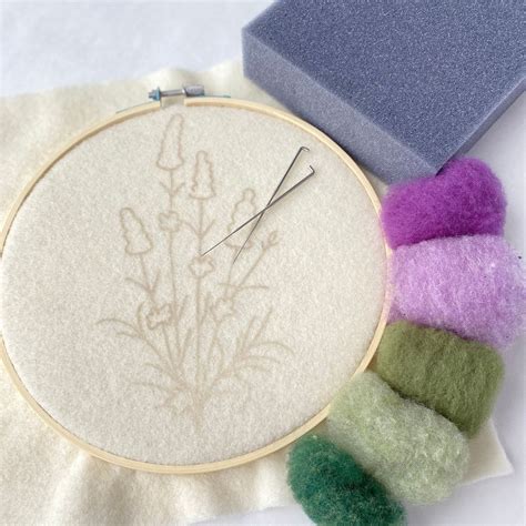 Diy Needle Felting Lavender Art Kit Sara Setzer Feltworks