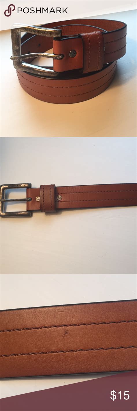Abercrombie And Fitch Brown Stitched Belt Brown Leather Belt Belt Brown
