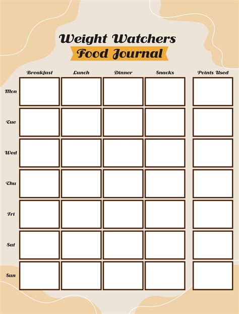 10 Best Weight Watchers Printable Sheets Pdf For Free At Printablee