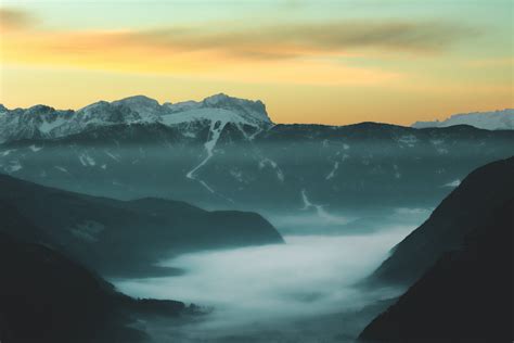 Fog On Mountain During Dusk · Free Stock Photo