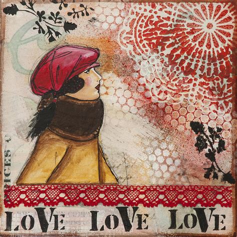 Love Inspirational Mixed Media Folk Art Mixed Media By Stanka Vukelic