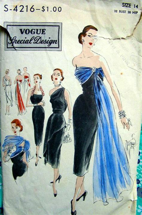 Vintage Vogue Sewing Pattern S 4216 Strapless Evening Gown Etsy Vintage Vogue Sewing