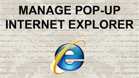 Web pages can use the javascript language to automatically force the your web browser to open new windows. How to Manage Pop-up (Block / Allow) in Internet Explorer ...