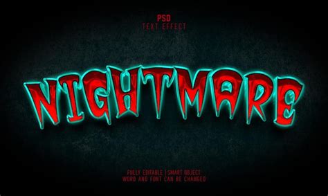 Premium Psd Nightmare Horror And Glowing Editable Text Effect Template