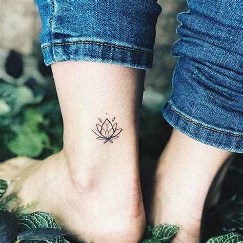Small Lotus Ankle Tattoo Butterfly Ankle Tattoos Rose Tattoo On Ankle
