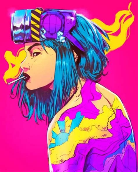 Aesthetic Colorful Woman Smoking Illustrations Paint By Numbers