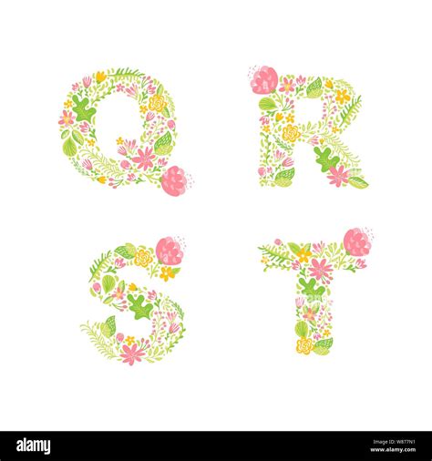 Vector Hand Drawn Floral Uppercase Letter Monograms Or Logo Uppercase