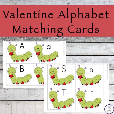 Free Printable Valentine Alphabet Matching Cards Simple Living