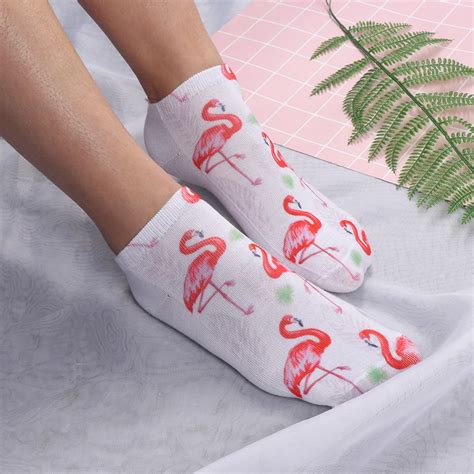 1 Pairs 3d Flamingo Print Casual Sock Women Durable Socks Cute Animal