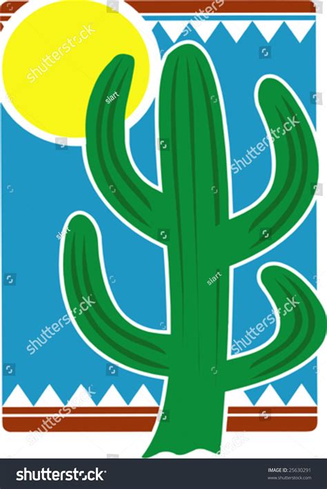 Cacti and succulents are now a very common houseplant and caring for your cacti and succulents is important. Vector Illustrated Mexican Cactus And Sun - 25630291 ...