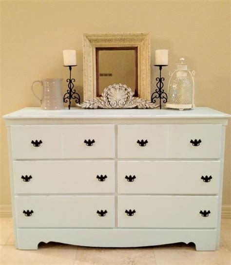 Vintage Early American Dresserchanging Table Refinished In A Very Pale
