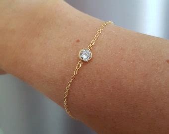 Tiny Gold Fill Cz Diamond Necklace Choker Clear Cubic Zirconia Etsy