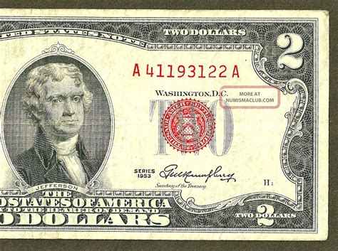 1953 Two Dollar Bill Red Seal H1 Series A41193122a
