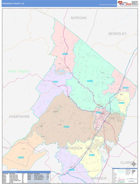 Frederick County Va Wall Map Color Cast Style By Marketmaps Mapsales