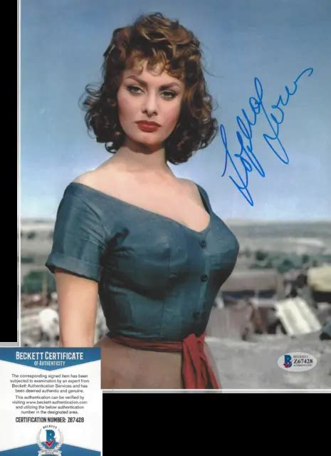 Sophia Loren Signed X Movie Photo B Italian Sexy Actress Beckett Coa
