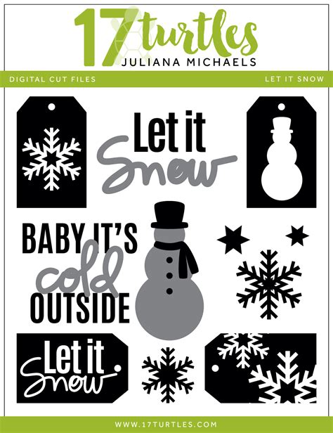 Let It Snow Free Digital Cut File 17turtles Juliana Michaels