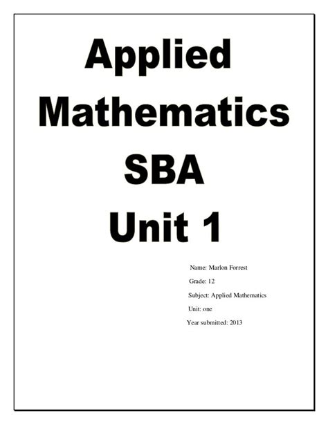 Applied Math Sba