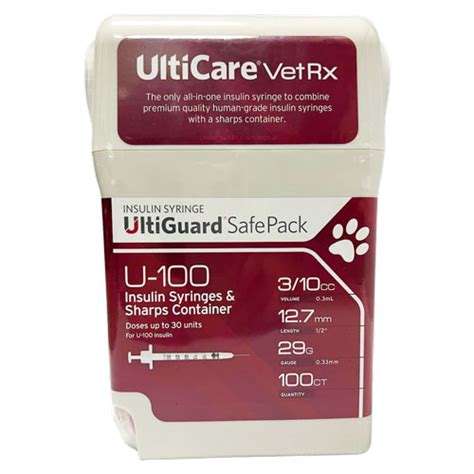 Ultiguard Safe Pack Insulin Syringes U 100 Heartland Vet Supply