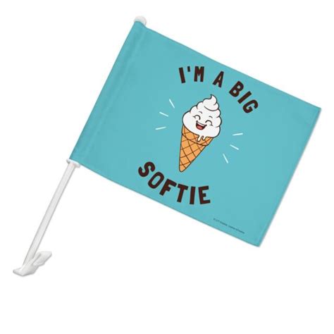 I M A Big Softie Soft Serve Ice Cream Car Flag With Pole Ebay