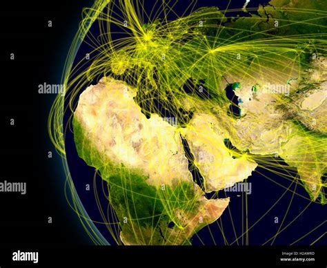 Emea Region Connections Stock Photo Alamy