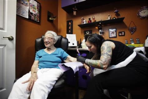 101 Year Old Woman Gets Her First Tattoonever To Old Old Women My Name Tattoo Cool Photos