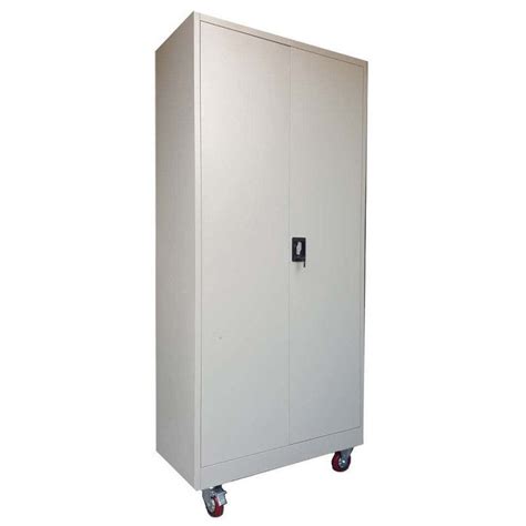 Large Metal File Cabinet W Wheels And Lock Grey 185cm Buy Office
