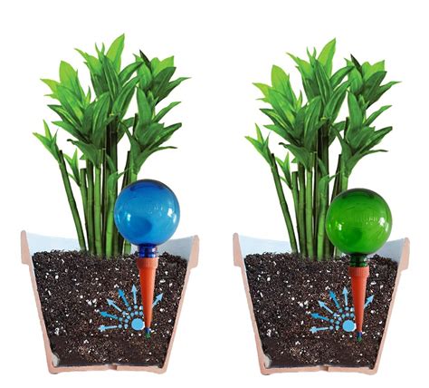 Pack Of 4 Large Plantpal Watering Globes New Clear Colours 2 Blue And