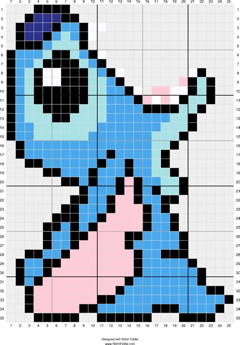 Cute Easy Pixel Art Stitch 361 X 360 Png 3kb