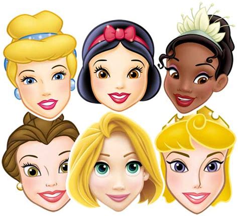 Disney Princess Face Mask Set Of 6 Aurora Tiana Belle Snow White