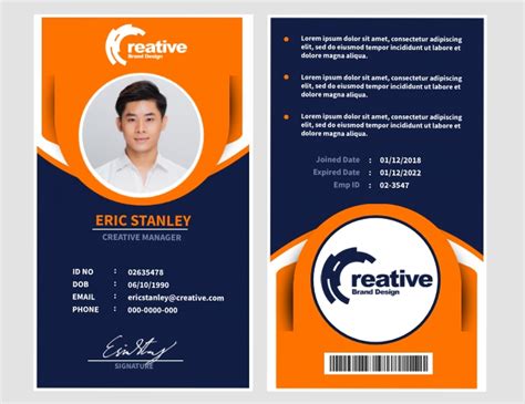 Copy Of Front And Back Id Template Postermywall