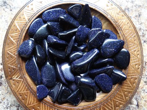 Blue Goldstone Stone Gemstone Crystal Tumbled 4 Oz Wiccan