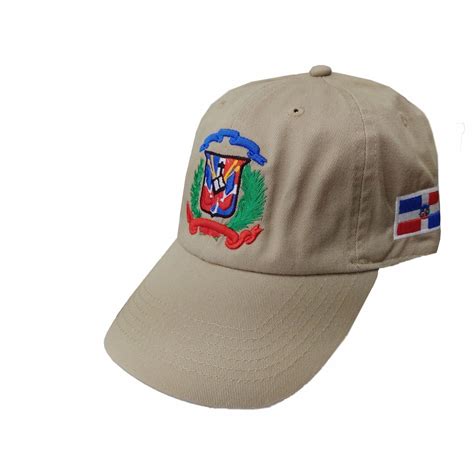 Escudo Republica Dominicana Dominican Shield Khakifull Color Dad Hat