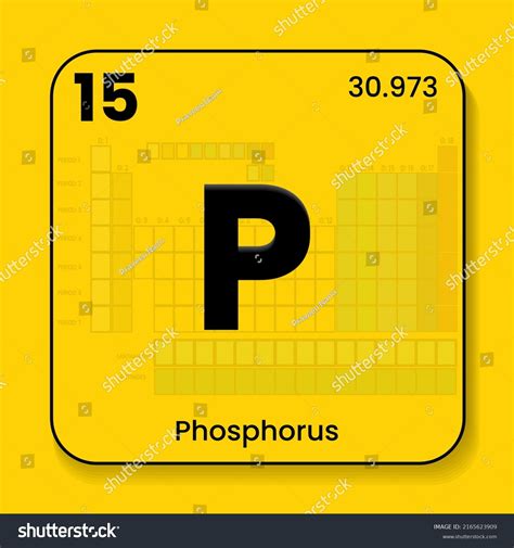 Phosphorus P Periodic Table Elements Name Stock Vector Royalty Free