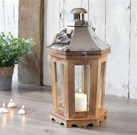 Large Reclaimed Wood Candle Lantern By Za Za Homes