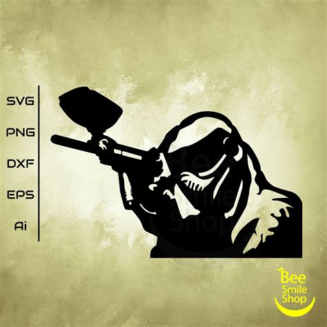 Cool Paintball Silhouette Easy Cut File Vectorprint Etsy
