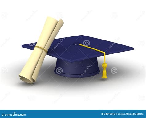 Graduation Cap And Diploma Stock Illustration Illustration Of