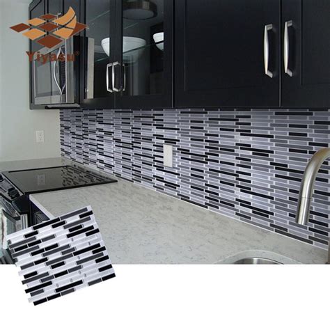 Want the look of a tile back splash, but the simplicity of a diy project? Mosaic Self Adhesive Tile Backsplash Wall Sticker Vinyl ...
