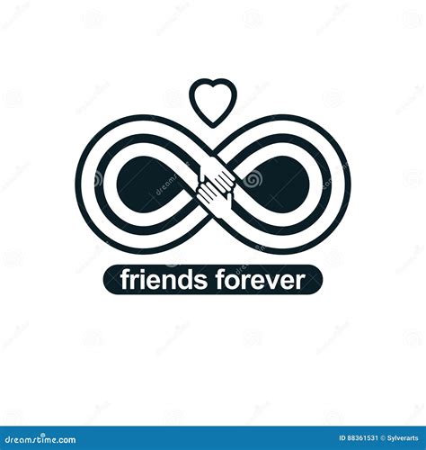 Infinite Friendship Friends Forever Special Vector Logo Combined With