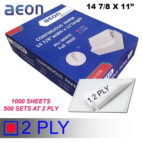 Aeon 2ply Carbonless Continuous Form Paper 1whole 1000sheets 1000sets